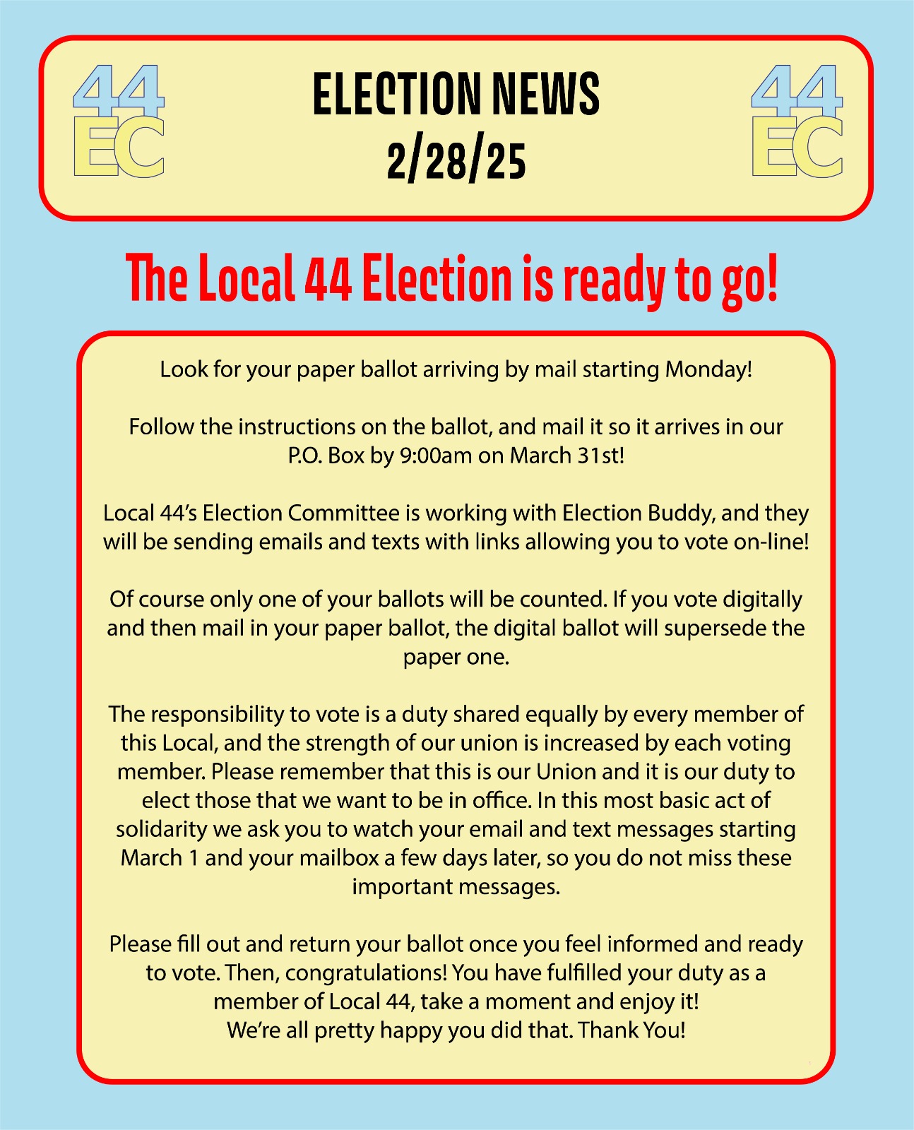 2025 Election is ready to go !