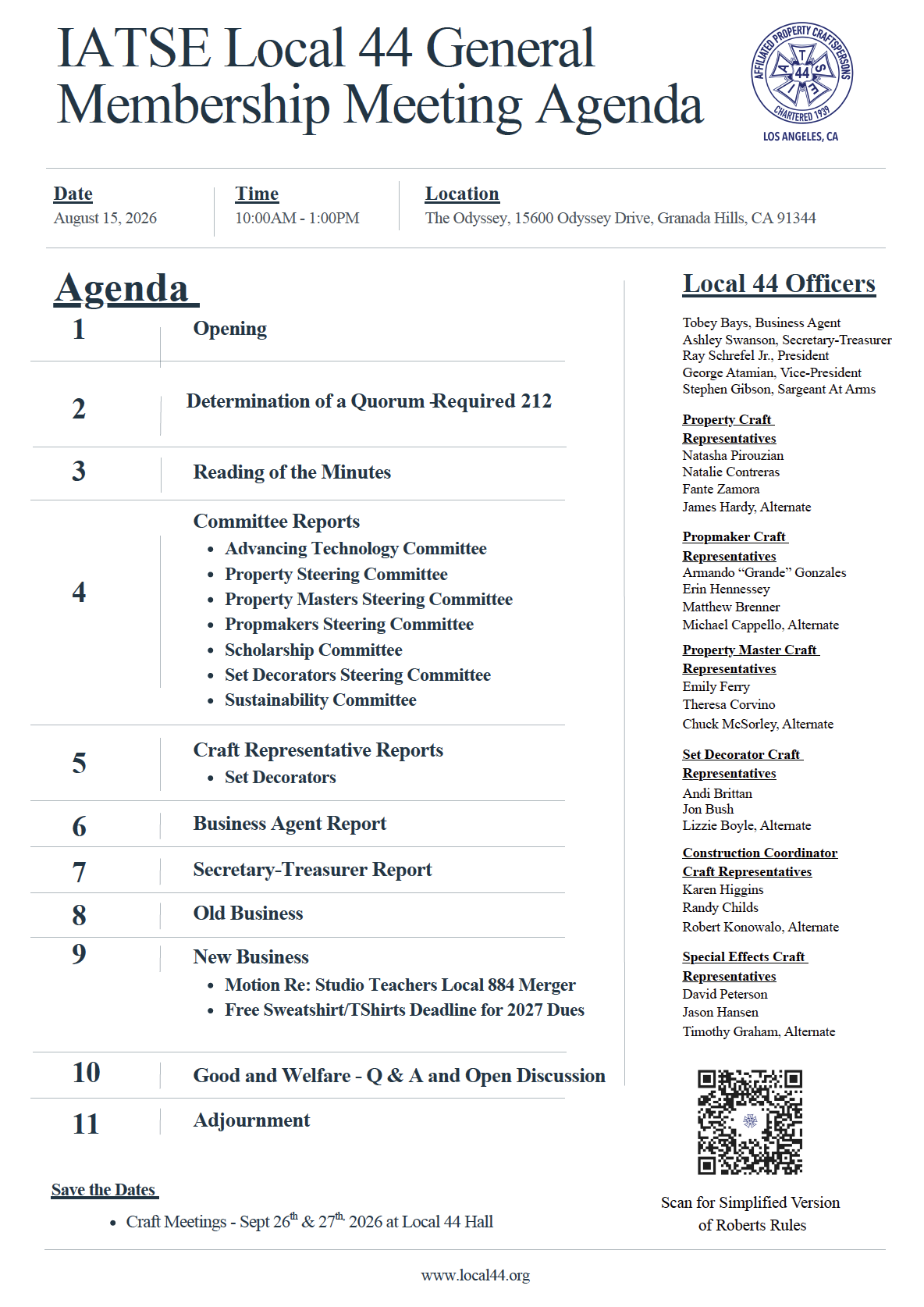 GMM Agenda