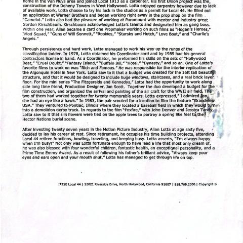 Retiree Spotlight: Allan Lotta Continued 